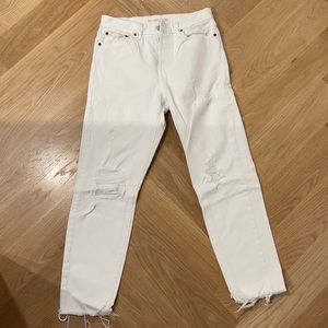 Levi Wedgie White Jeans